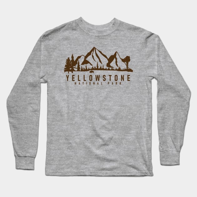 Yellowstone National Park Long Sleeve T-Shirt by Etopix